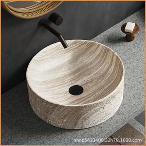 Plateau de lavage des mains en marbre naturel beige travertin Stonekocc, grand format, pour salle de bain, balcon, hôtel, <span class=keywords><strong>d</strong></span>écoration, durable - Product Image 3