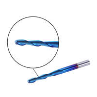 Fresa de compresión de carburo para router CNC, de 2 filos, con recubrimiento nano azul, para madera, con vástago de 1/4, 3/8, 1/2 pulgada