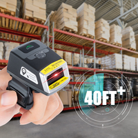 Escáner de Código de Barras de Anillo de Dedo Portátil EFFON EF02 con Motor SE5500 2D, Largo Alcance, Rápido, Preciso, Captura de Datos con Manos Libres