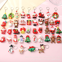 Porte-clés en caoutchouc renne de Noël, pendentif 3D en PVC souple pour cadeau et sac