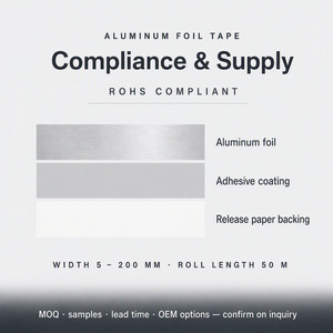 Premium aluminiumfolie tape, hittebestendig, enkelzijdig, zelfklevend, voor afdekken - Product Image 3