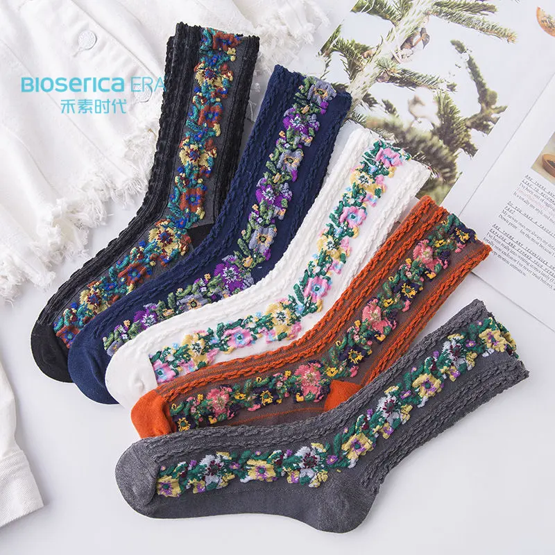 Bio serica Era koreanischen Stil Winters ocken Hausschuhe dicke Winter lange Socken Frauen Slouch Socken für Frauen