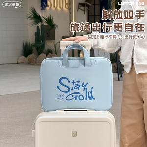 กระเป๋าใส่แล็ปท็อป Runhui ขนาด 16.1 นิ้ว สำหรับ Macbook Air Huawei Lenovo สีเทา สีฟ้าอ่อน ทำจากโพลีเอสเตอร์ กันกระแทก พับได้ รุ่นฤดูหนาว 2025 - Product Image 3