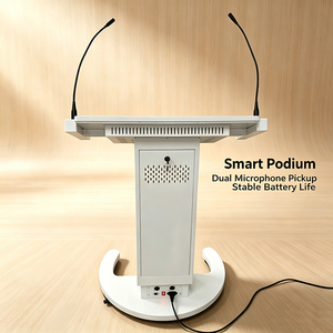 Nuevo Podio Digital Interactivo Multifuncional Inteligente con Pantalla Táctil, Micrófonos Dobles y Ruedas Giratorias - Product Image 3