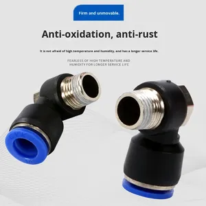 ข้อต่อลมแบบหกเหลี่ยมภายนอก รุ่น PH แบบข้อศอกเกลียว สำหรับสายลมนิวเมติก 90 องศา ผลิตจากพลาสติก + ทองแดง - Product Image 4