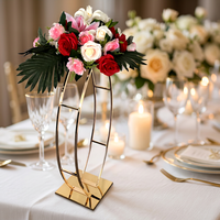 Moderne gouden metalen bloemenstandaard bruiloftdecoratie tafeldecoraties gouden metalen bloemenrekken feest bruiloft decoratie bloemenstandaards