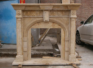 Refine Stone Oferece Alta Qualidade Mão Esculpida Mármore Bege Lareira Surround para Interior Design Europeu Autoportante - Product Image 3