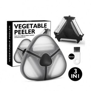 Pelador Multifuncional de Acero Inoxidable de 3 Cuchillas para Frutas y Verduras, Pelador Mágico Trio para Tomate y Patata - Product Image 1