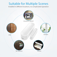 Sensor de Puerta y Ventana WiFi Tuya, Disponible en Stock, Alimentado por USB, Alarma Inteligente con Alerta por Aplicación y Control por Voz para Seguridad en el Hogar y la Oficina
