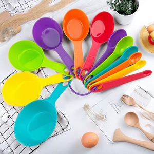 Colorful Plastic <b>Measuring</b> Spoons Set 12 Piece With Graduations For Baking Coffee Milk Powder Kitchen <b>Tools</b> Food Grade PP - Product Image 1