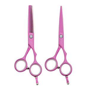 Tijeras para Adelgazar el Cabello KQ Rosadas de 6.0 Pulgadas, Acero Inoxidable, Profesionales, para Diestros, Modelo CF344 - Product Image 4
