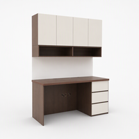 Meuble de rangement avec bureau, table d'étude, meuble supérieur et étagère ouverte pour bureau à domicile, dortoir - Fabricant chinois, emballage KD