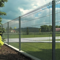 Clôture en treillis métallique rigide et portail, protection de bordure extérieure, sur mesure, en PVC courbé 3D, revêtement en PVC, pliage en V