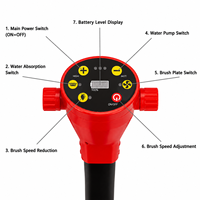 Autolaveuse Commerciale Rotative à 360°, Machine de Nettoyage Compacte Sans Fil Autopropulsée avec Réservoir d'Eau pour le Nettoyage Commercial