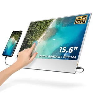15.6 אינץ 1080P 5mm Ultra-לוח צר דק Slim Unibody עיצוב על-מגע סלולרי סוג-c HD נייד מחשב נייד צג