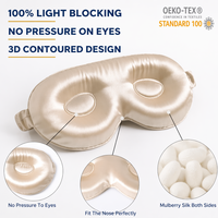 Masque de sommeil 3D de luxe 100 % soie de mûrier, bloquant la lumière à 100 %, sans pression, avec logo personnalisé, masque oculaire occultant pour dormir
