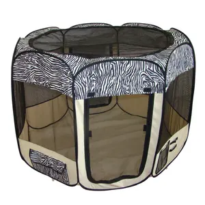 Best Pet Dog Crates Playpen Folding Pet Playpen 8 Panels Portable Pet Play Pen Soft Fabric Fence Indoor/outdoor