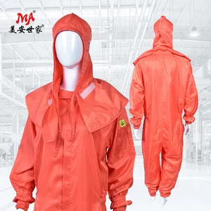 reusable factory esd jumpsuit antistatic jackets anti-static garments work coat safety clothing esd smock