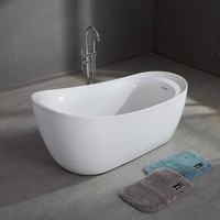 Baignoire en acrylique Gurgle Factory Direct, surface polie haute brillance, baignoire autoportante moderne pour projets hôteliers et résidentiels