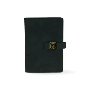 Private Blank Schedule Custom Printed Macron Fabric Cover School Notebook With Luxury Buckle