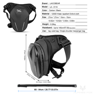 LAICOBEAR, bolso de pierna para motocicleta, impermeable, para exteriores, resistente al desgaste, riñonera de fibra de carbono para motocicleta, riñonera para hombro - Product Image 6