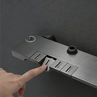 Robinet de douche mural de luxe moderne en laiton, mitigeur chaud/froid pour salle de bain, avec commande à touches de piano