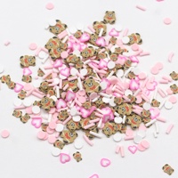 1 KG/sac 1cm Adorable Ours et Coeurs Tranches d'argile et bonbons Sprinkles pour bricolage Gobelet Remplissage Figurines non toxiques