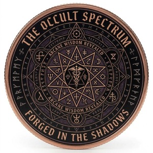 Pièce de monnaie de défi personnalisée en cuivre massif de 1 oz, imprimée UV double face, style gothique, pour collection de souvenirs de mythologie occulte - Product Image 2