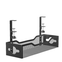 Organisateur de câbles sous bureau sans perçage, panier de rangement minimaliste en fer forgé à clipser pour la maison et le bureau