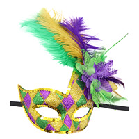 Costume drôle Cosplay masque carnaval vénitien masque de mascarade plume d'autruche masque de fête pour fête vacances approvisionnement décor de noël