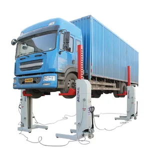 TFAUTENF 30T heavy duty truck lift 4 post lift cabled hydraulic mobile column truck bus lift for truck workshop