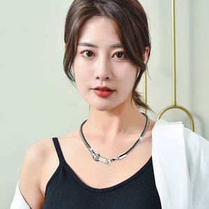 Collier chaîne de clavicule créatif à double usage avec fermeture éclair détachable pour femme, chaîne de pull longue, collier ras-du-cou pour pull - Product Image 4