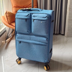 Oxford Cloth Luggage 20 Inch Carry On 4 <b>Wheels</b> Solid Color Zipper Opening Leisure Travel Suitcase - Product Image 2