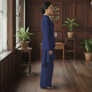 Modest Evening Formal Kebaya Dress Eco-Friendly Geometric <b>Lace</b> Printed Ironless Cey Crepe Direct Kilang Viral Raya 2025 Trend - Product Image 3