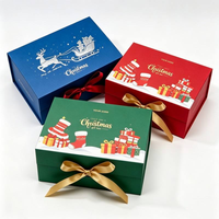Boîte cadeau de Noël de luxe en carton rigide, style tiroir, pour les fêtes, emballage festif en carton