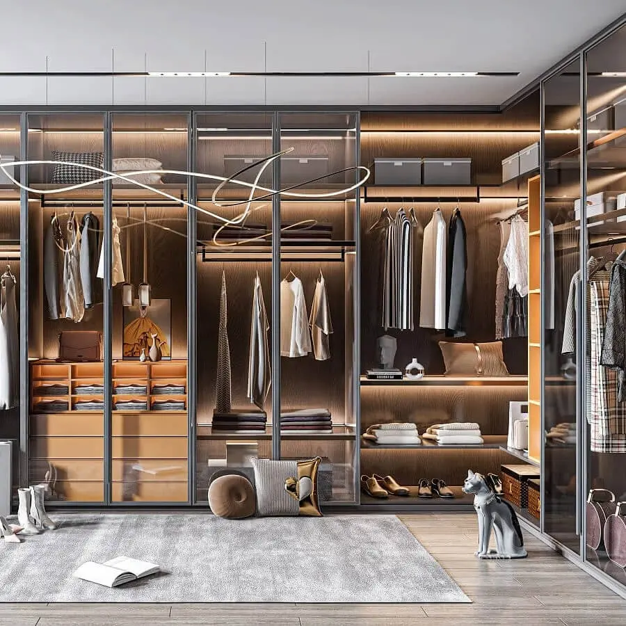 PA modular custom wooden design modern bedroom closet wardrobe