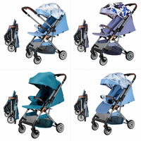 Poussette pour bébés High View avec poignée réversible, siège pliable compact, capote, panier de rangement, poussette pliable inclinable