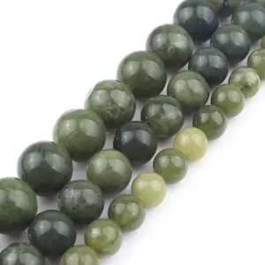 Perles rondes en pierre naturelle, pierres Jades vertes, 6-12mm, pour la fabrication de bijoux, livraison gratuite