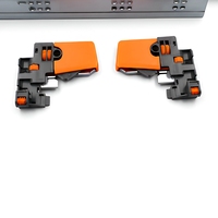 Kit de glissières métalliques à deux rails avec clips de verrouillage avant orange pour meubles et armoires