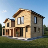 Villa modulaire en bois à ossature en A, maison conteneur économique, structure en acier, design moderne, installation rapide pour usage résidentiel, hôtelier, bureautique ou en appartement.
