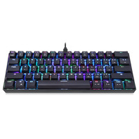 Motospeed CK61 Keyboard USB Mini 61 kunci, Tablet komputer papan ketik Gaming mekanik dengan kabel RGB LED 60%