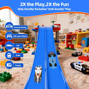 <span class=keywords><strong>Pista</strong></span> <span class=keywords><strong>de</strong></span> Carreras <span class=keywords><strong>de</strong></span> 15 Pies con Ventosas y 2 Coches <span class=keywords><strong>de</strong></span> Aleación y 3 Anclajes, Compatible con Coches <span class=keywords><strong>de</strong></span> Metal Fundido, <span class=keywords><strong>Pista</strong></span> <span class=keywords><strong>de</strong></span> Carreras Flexible para Niños - Product Image 5