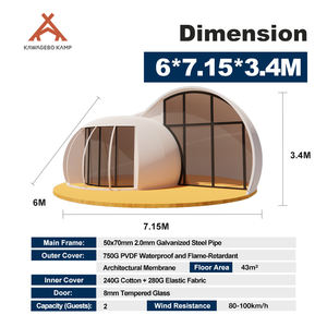 Кавагебо Камп 43 ㎡   Элитная палатка-шатер для глэмпинга и отелей, 750 г, из ПВДФ, в форме ракушки, высокого качества, на заказ - Product Image 6