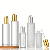 Flacon compte-gouttes en verre dépoli blanc transparent de haute qualité 20ml 30ml 50ml, avec épaule plate et compte-gouttes à pression pour huiles essentielles