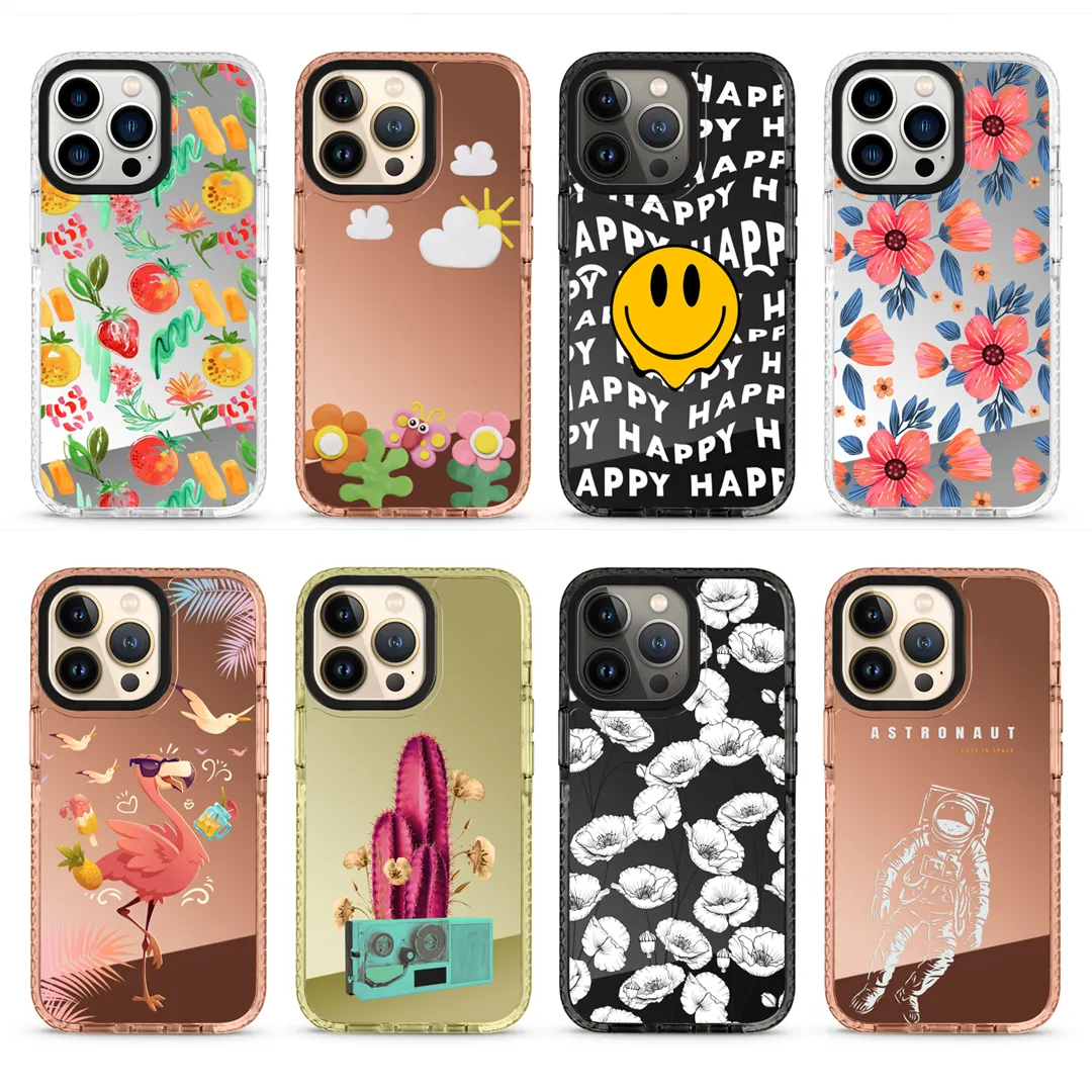 OEM Brand Logo Flower Cartoon Printed Makeup Smart Phone Case for iPhone 14 13 Pro 12 Custom Mobile Cover for Mirror iPhone Case