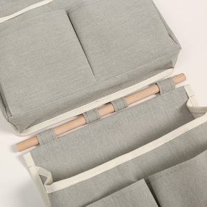 Sac de rangement mural, organisateur suspendu, rangement de chevet avec bâton en bois pour dortoir et maison - Product Image 3