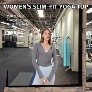 MSF Women's Breathable Slim-Fit Fitness <b>T</b>-<b>Shirt</b> Quick-Drying Long Sleeves Print <b>Yoga</b> Running Workout Outerwear with Front Logo - Product Image 2
