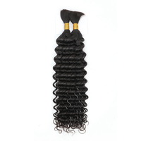 Cheveux brésiliens naturels, tresses bohèmes à ondulations profondes, cheveux humains en vrac pour tressage, 100g, ondulations bouclées effet eau, sans trame, tresses sans nœuds