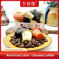 Cápsulas de Café Frío Instantáneo, Café Americano Sin Azúcar, Café en Polvo Liofilizado, Portátil, Lata Pequeña, 20 Cápsulas, 2.5g