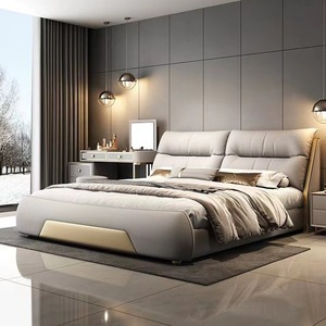 JY-B363 di lusso moderno in pelle Queen Size struttura del letto di stoccaggio girevole <span class=keywords><strong>testiera</strong></span> morbida applicazione doppia camera da letto Design imbottito - Product Image 4